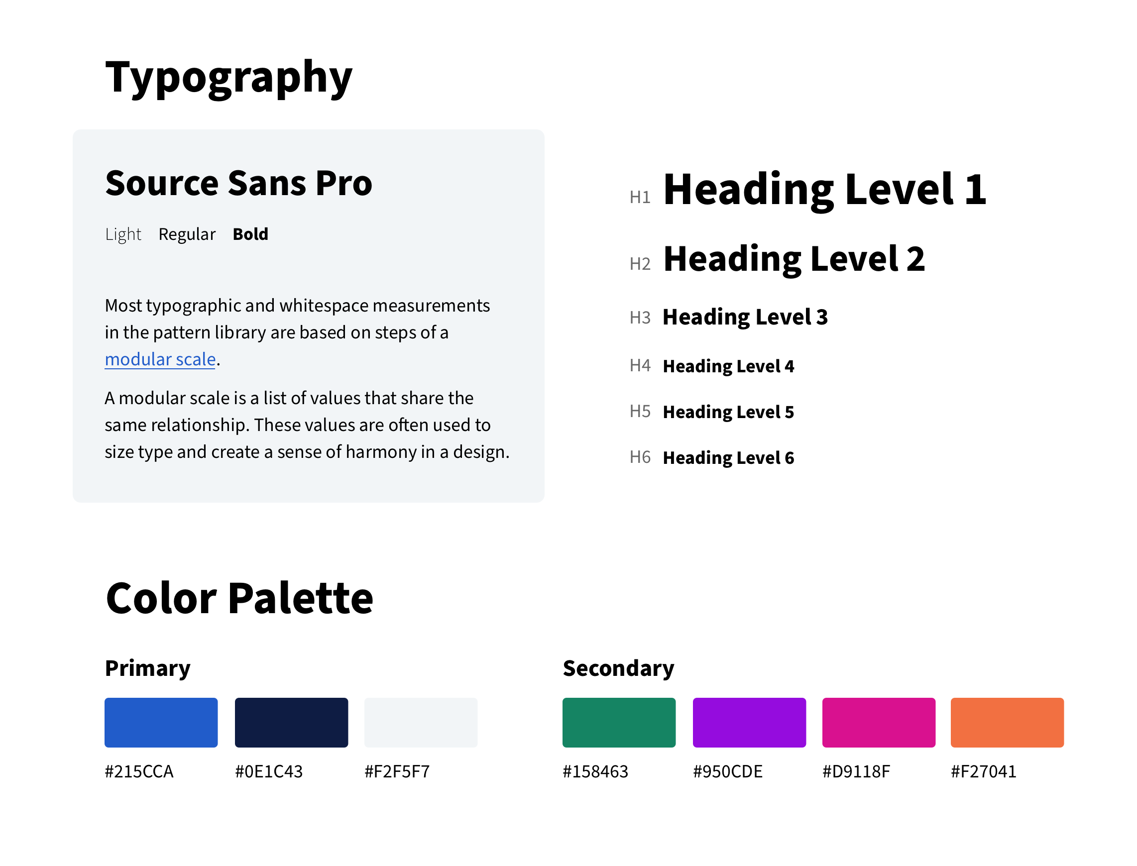 type and color guidelines