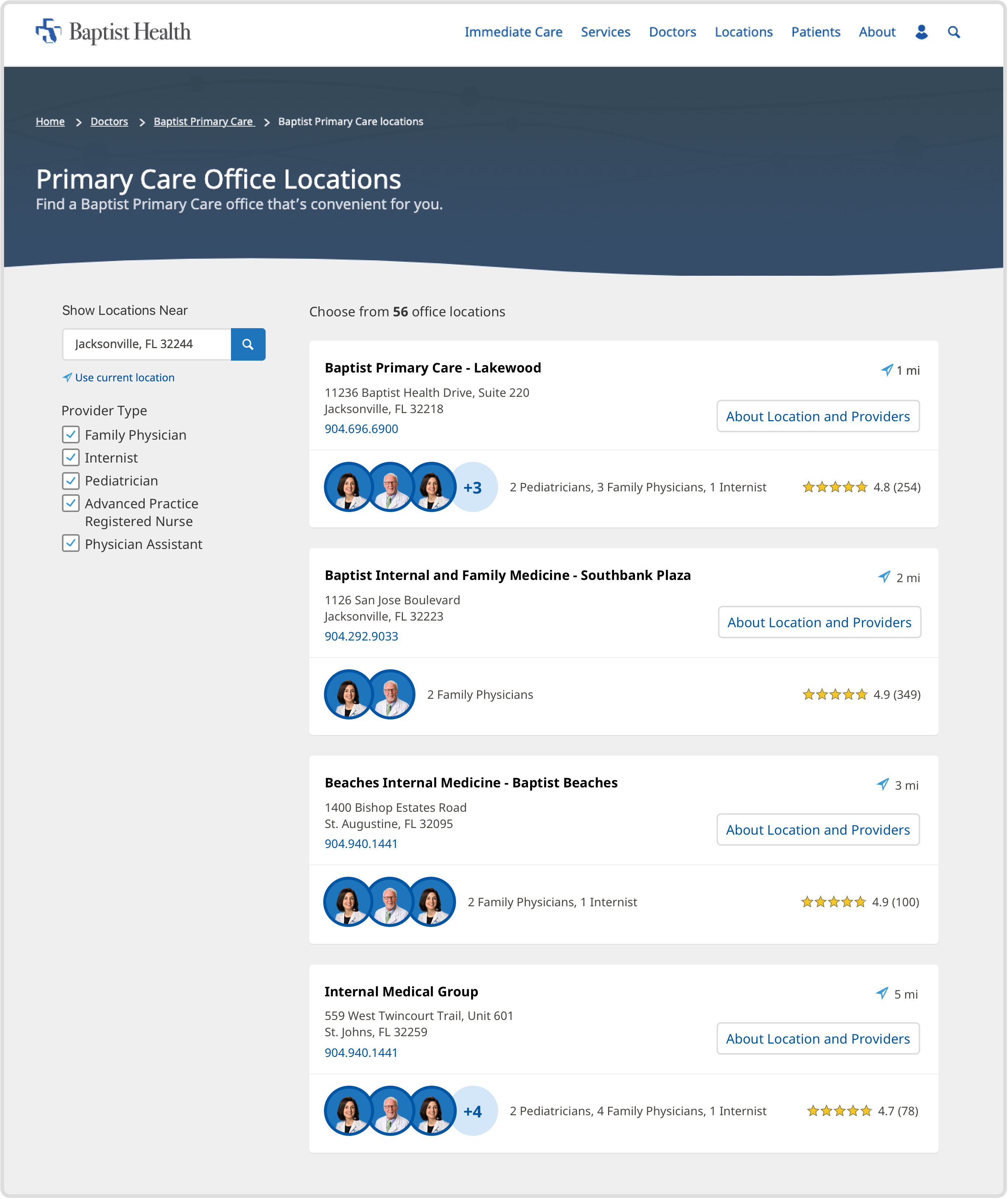 high fidelity mockup of primary office page for large screens